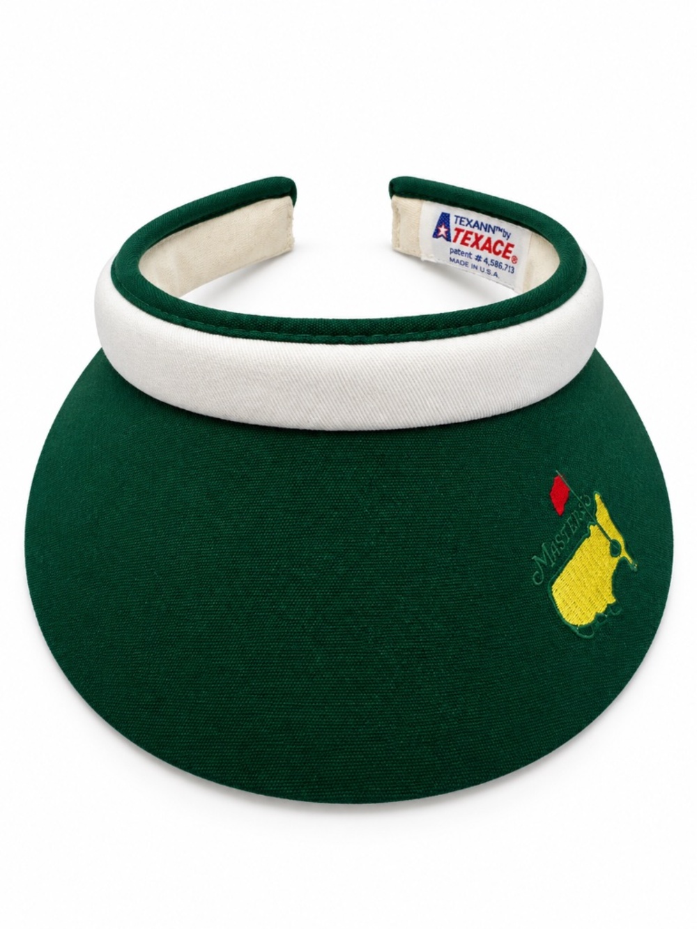 Vintage Masters Golf Visor Green White Texace Made in USA